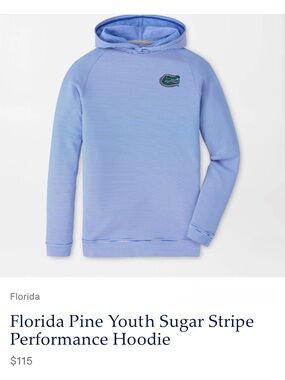 PETER MILLAR Florida Pine Youth Sugar Stripe Performance Hoodie